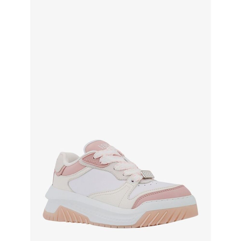 Versace Women Leather Sneakers With Greca Detail - Picture 2 of 4